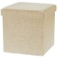 Taburete Del Almacenaje Plegable Abric Foot Stool Asiento Reposapiés Plegable Caja De Almacenamiento Pouffe -Beige - Envío Gratu