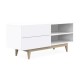 Artika [S]-The H design-Mueble TV estilo escandinavo con 2 repisas y 2 cajones-blanco - Envío Gratuito