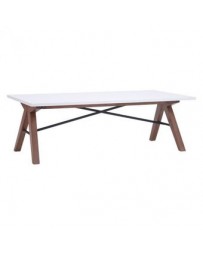 Mesa de centro marca Zuo modelo Saints - Nogal y blanco / 100145