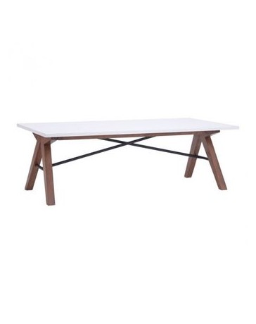 Mesa de centro marca Zuo modelo Saints - Nogal y blanco / 100145 - Envío Gratuito