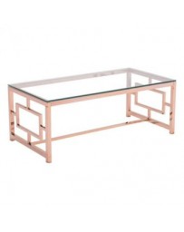 Mesa de centro marca Zuo modelo Geranium - acero inoxidable dorado  100184