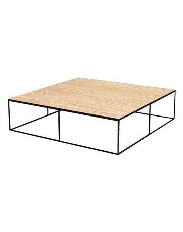 Mesa De Centro Carbono Hassio De Acero Y Madera - Multicolor - Envío Gratuito