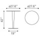 Periquera marca Zuo modelo Kool - acero inoxidable / 601173 - Envío Gratuito