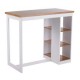 Mesa alta-The H design-Rolan-Mesa de bar estilo moderno con cubierta de madera-blanco - Envío Gratuito