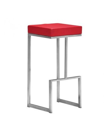 Banco para bar marca Zuo modelo Darwen - rojo / 300047 - Envío Gratuito