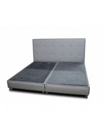 Cama King Size Semplice Moderna Tapiz Color Gris Con Cabecera - Envío Gratuito