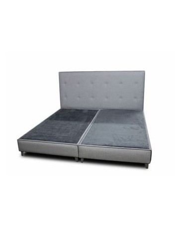 Cama King Size Semplice Moderna Tapiz Color Gris Con Cabecera - Envío Gratuito