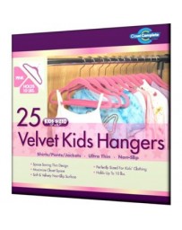 Tamaño Kids Closet completo Ultra Thin Ningunas suspensiones del terciopelo del resbalón Pink juego de 25 - Envío Gratuito